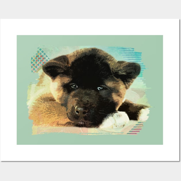 American Akita Puppy Wall Art by Nartissima